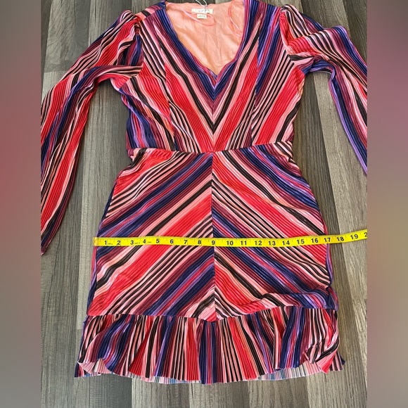 NWT GDP MULTI RED PURPLE STRIPE COCKTAIL DRESS SZ Small - Picture 9 of 13
